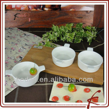 white ceramic serving dishes